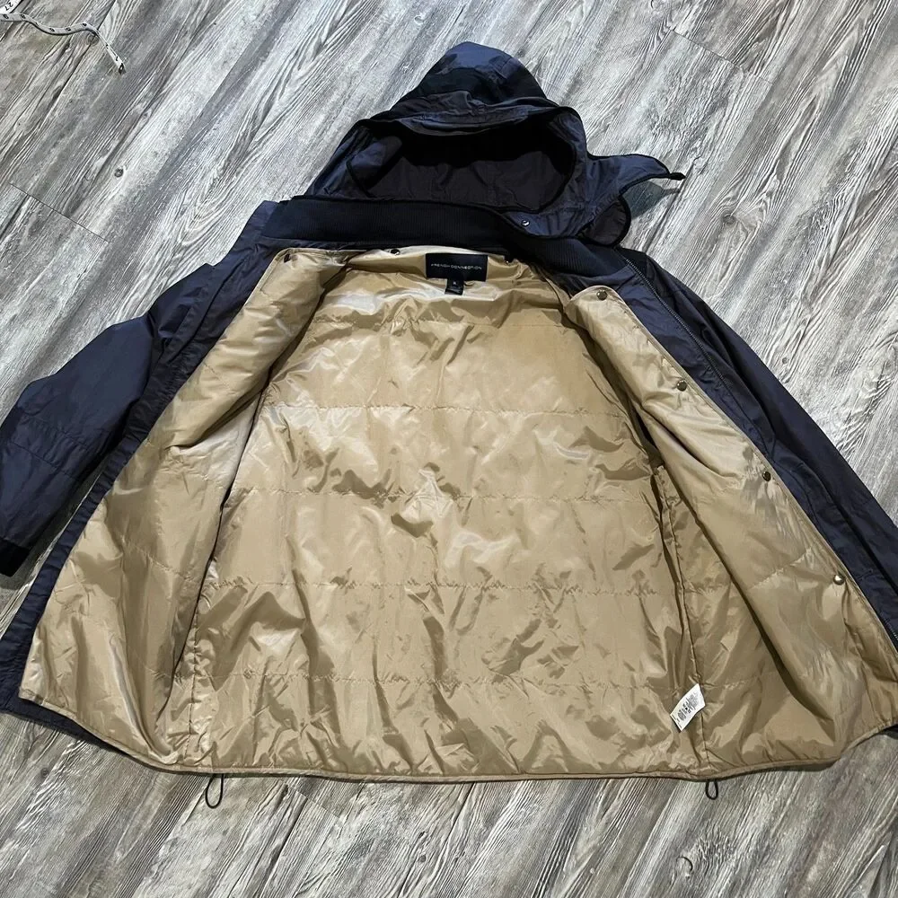 French Connection Dark Slate Hooded Parka Jacket XL